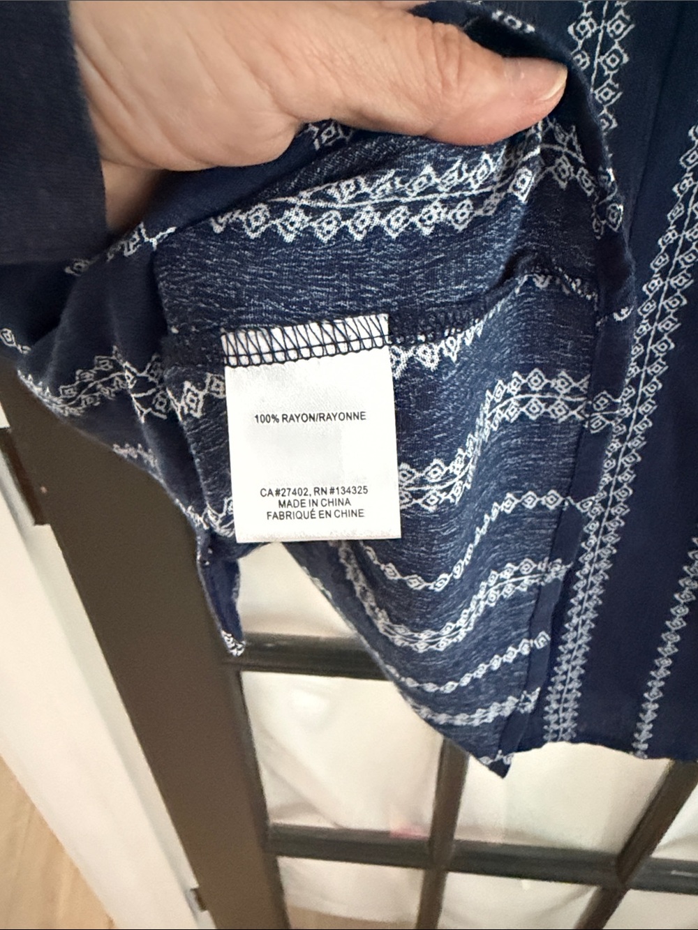 Orb Indigo Patterned Open-Front Kimono - Picture 4 of 4